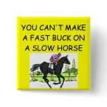 HORSE racing joke Buttons
