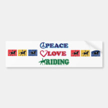 Horse Riding/Peace Love Riding Bumper Stickers