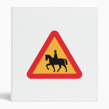 Horse Riding Sign 3 Ring Binder
