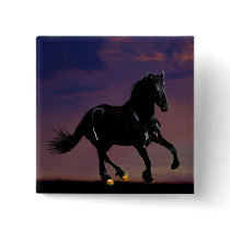 Horse silhouette galloping free at sunset