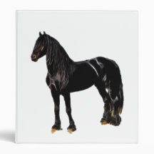 Horse silhouette in black and white binder