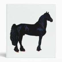 Horse silhouette in black and white binder