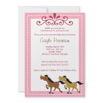 HORSE Western Cowgirl 5x7 Baby Shower Invitation