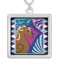 Horses and Diamonds are Forever Necklace