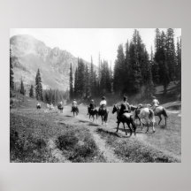 Horses at Indian Henry's, early 1900s Posters