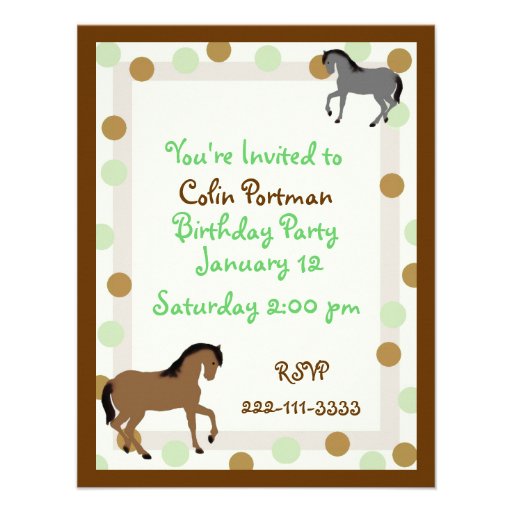Horses Birthday Invitation
