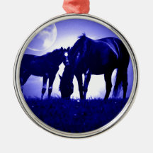 Horses & Blue Night Christmas Tree Ornament