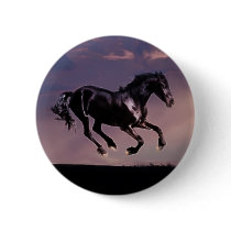 Horses Dance silhouette at sunset Button