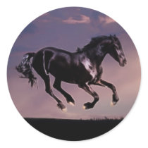 Horses Dance silhouette at sunset Sticker