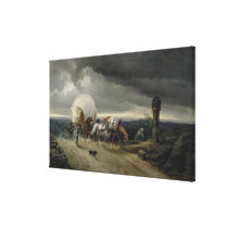 Horses Drawing Carts up a Hill, 1856 canvas prints