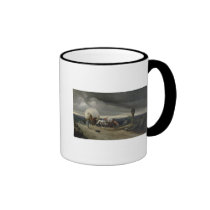 Horses Drawing Carts up a Hill, 1856 mugs