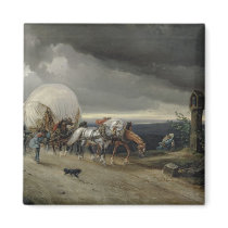 Horses Drawing Carts up a Hill, 1856 magnets