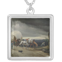 Horses Drawing Carts up a Hill, 1856 necklaces