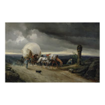 Horses Drawing Carts up a Hill, 1856 posters