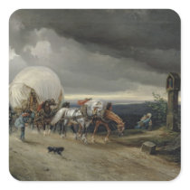 Horses Drawing Carts up a Hill, 1856 stickers