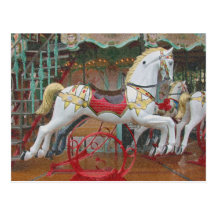 Horses Go Round Post Card