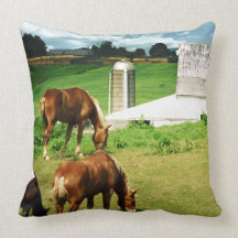 HORSES GRAZING American MoJo Pillow