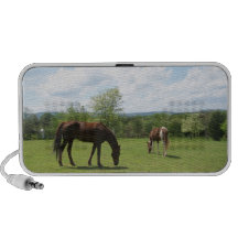Horses Grazing on Field Doodle Speaker