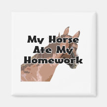 Horses Head - My Horse Ate My Homework Refrigerator Magnets