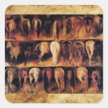 Horses' Hindquarters, Parchment Stickers