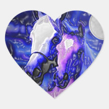 Horses in Love Heart Sticker