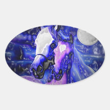 Horses in Love Oval Stickers
