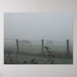 Horses In Morning Fog Print