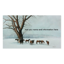 "Horses in Snow" Animal Art Business Card