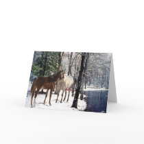 Horses In The Snow Greeting Card
