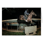 Horses in the street. greeting card