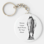 Horses Leave Hoofprints On Your Heart: Pencil Art Keychain