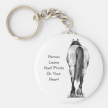 Horses Leave Hoofprints On Your Heart: Pencil Art Keychain