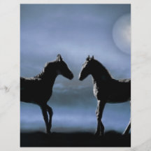 Horses making friends by moonlight custom flyer
