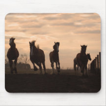 horses sunset mousepad