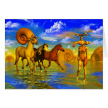 HORSES surreal art paintings cards