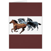 horses vectors running wild brown grey black card