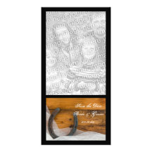 Horseshoe and Veil Country Wedding Save the Date Photo Greeting Card