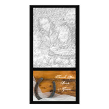 Horseshoe and Veil Country Wedding Thank You Picture Card