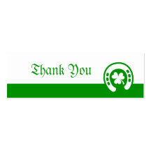Horseshoe clover green wedding favour thank you ta business card template