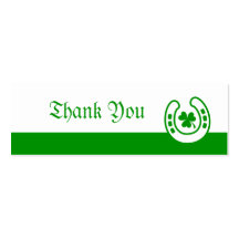 Horseshoe clover green wedding favour thank you ta business card template