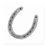 Horseshoe Decorated with Hearts Square Sticker