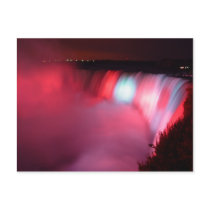 Horseshoe Falls Niagara Red Blue Lights Postcard