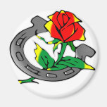 Horseshoe & Rose Tattoo Fridge Magnet