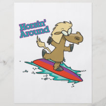 horsing around funny surfing horse cartoon flyer