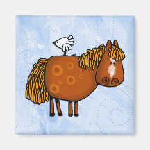 horsing around refrigerator magnet