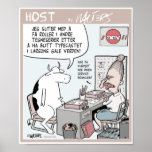 "HOST" Larson cow at the job centre posters