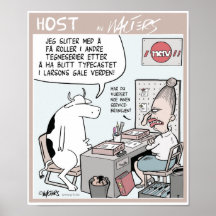 "HOST" Larson cow at the job centre Print