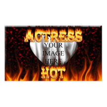 Hot actress fire and flames business card