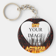 Hot actress fire and flames key chains