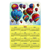 Hot Air Balloons 2012 Calendar Rectangle Magnets